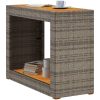Trädgårdsbord med träskiva grå konstrotting vidaXL 100 x 40 x 75 cm – miniatyr 4
