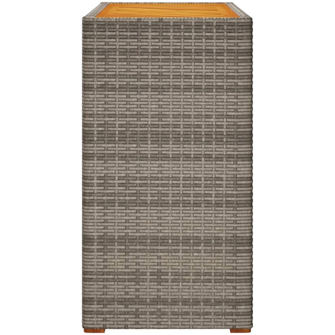 Trädgårdsbord med träskiva grå konstrotting vidaXL 100 x 40 x 75 cm – bild 5