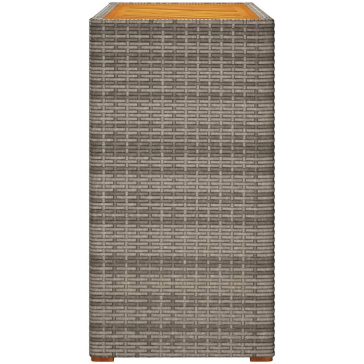 Trädgårdsbord med träskiva grå konstrotting vidaXL 100 x 40 x 75 cm – bild 5