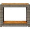 Trädgårdsbord med träskiva grå konstrotting vidaXL 100 x 40 x 75 cm – miniatyr 6