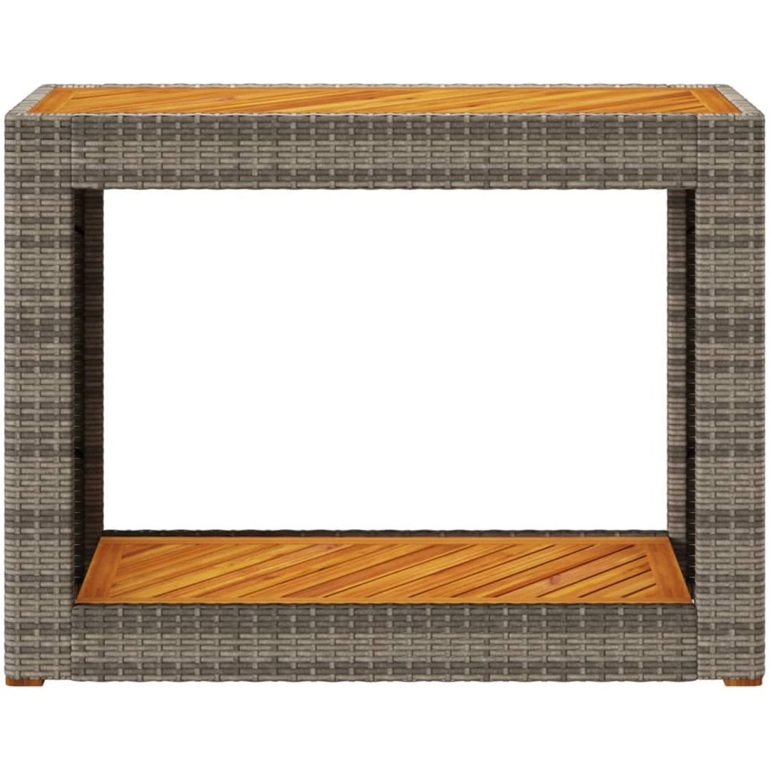 Trädgårdsbord med träskiva grå konstrotting vidaXL 100 x 40 x 75 cm – bild 6