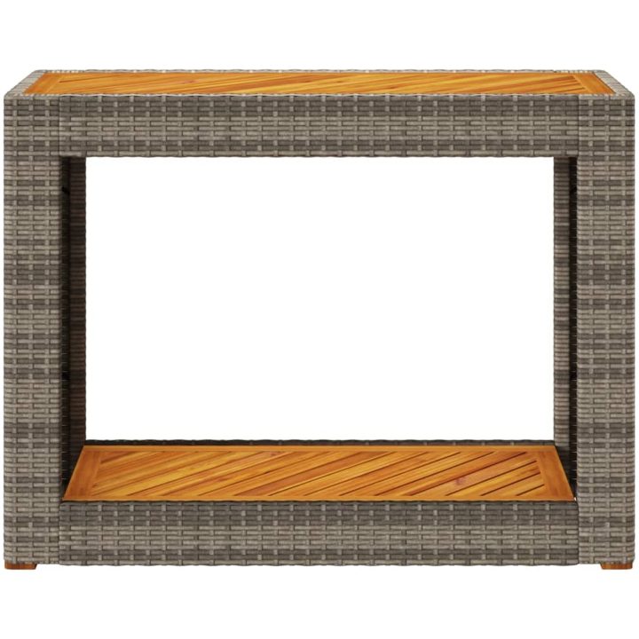 Trädgårdsbord med träskiva grå konstrotting vidaXL 100 x 40 x 75 cm – bild 6