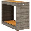 Trädgårdsbord med träskiva grå konstrotting vidaXL 100 x 40 x 75 cm – miniatyr 7