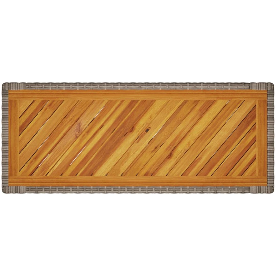 Trädgårdsbord med träskiva grå konstrotting vidaXL 100 x 40 x 75 cm – bild 8
