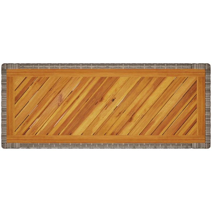 Trädgårdsbord med träskiva grå konstrotting vidaXL 100 x 40 x 75 cm – bild 8