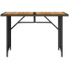 Trädgårdsbord med träskiva svart 110x68x70 cm konstrotting vidaXL – miniatyr 4