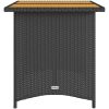 Trädgårdsbord med träskiva svart 110x68x70 cm konstrotting vidaXL – miniatyr 5