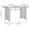Trädgårdsbord med träskiva svart 110x68x70 cm konstrotting vidaXL – miniatyr 9