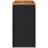 Trädgårdsbord med träskiva svart 58x27,5x55 cm konstrotting vidaXL – miniatyr 6