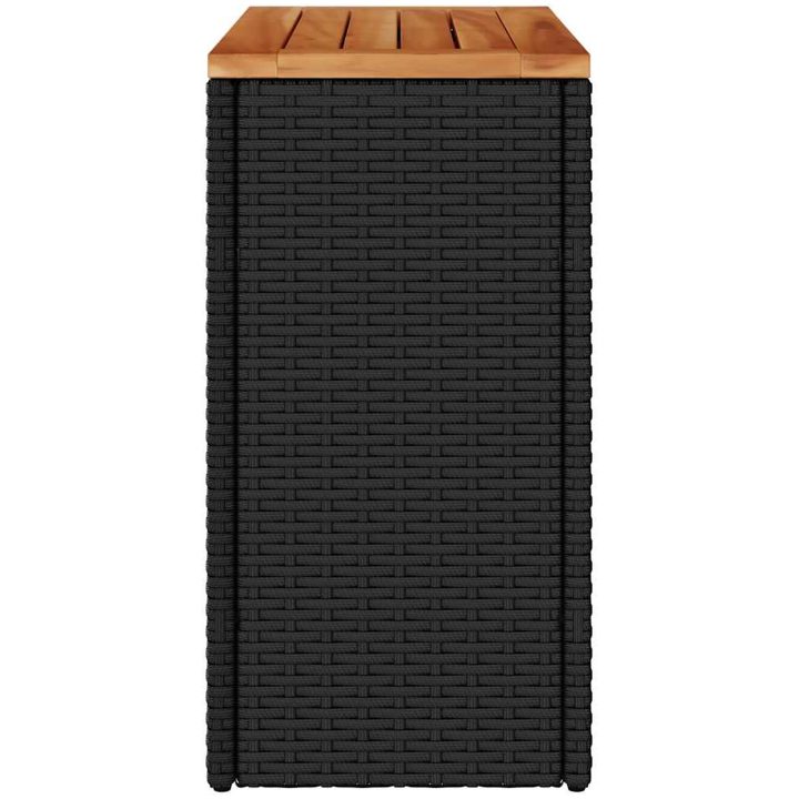 Trädgårdsbord med träskiva svart 58x27,5x55 cm konstrotting vidaXL – bild 6