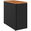 Trädgårdsbord med träskiva svart 58x27,5x55 cm konstrotting vidaXL – miniatyr 7