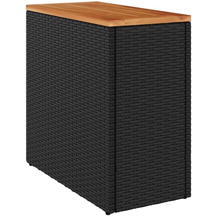 Trädgårdsbord med träskiva svart 58x27,5x55 cm konstrotting vidaXL – bild 7