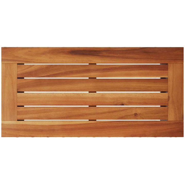 Trädgårdsbord med träskiva svart 58x27,5x55 cm konstrotting vidaXL – bild 8