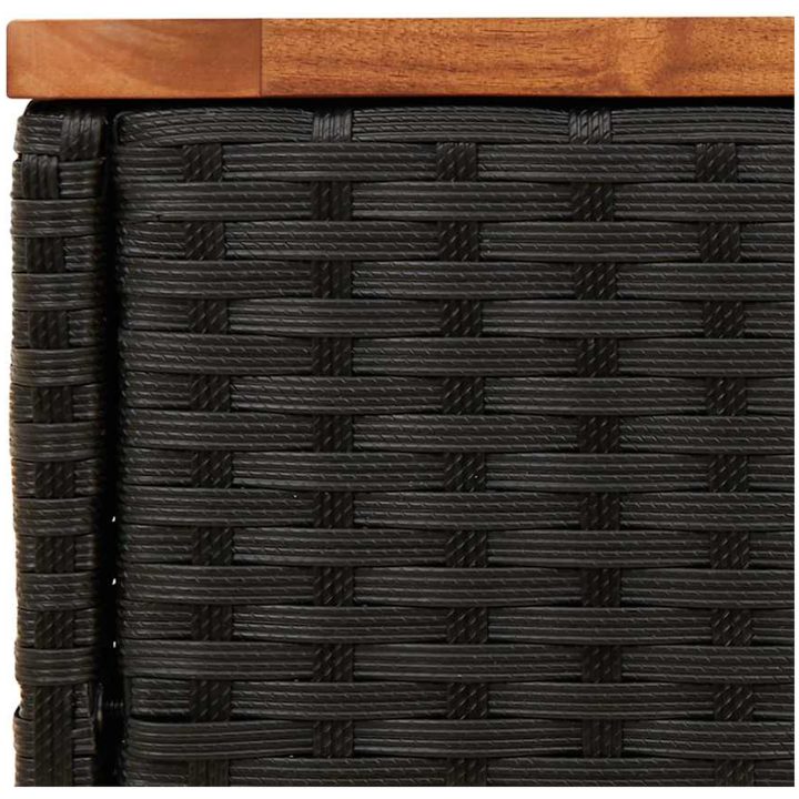 Trädgårdsbord med träskiva svart 58x27,5x55 cm konstrotting vidaXL – bild 9