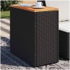 Trädgårdsbord med träskiva svart 58x27,5x55 cm konstrotting vidaXL – miniatyr 1