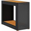 Trädgårdsbord med träskiva svart konstrotting vidaXL 100 x 40 x 75 cm – miniatyr 2