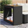 Trädgårdsbord med träskiva svart konstrotting vidaXL 100 x 40 x 75 cm – miniatyr 3