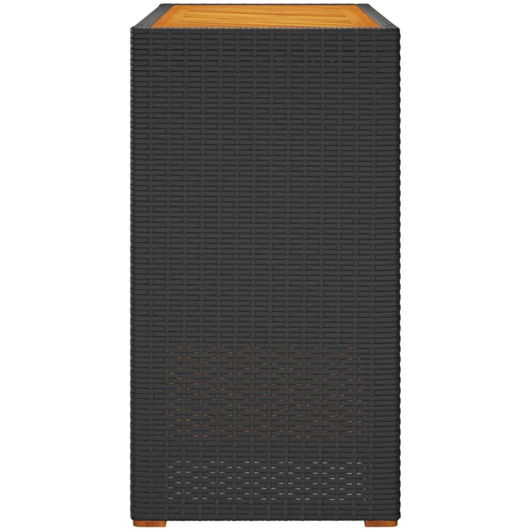 Trädgårdsbord med träskiva svart konstrotting vidaXL 100 x 40 x 75 cm – bild 5