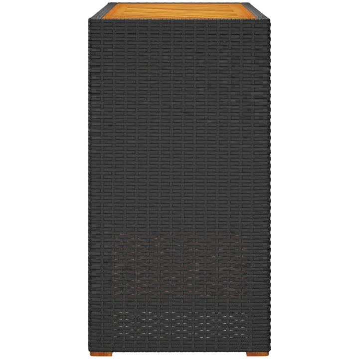 Trädgårdsbord med träskiva svart konstrotting vidaXL 100 x 40 x 75 cm – bild 5