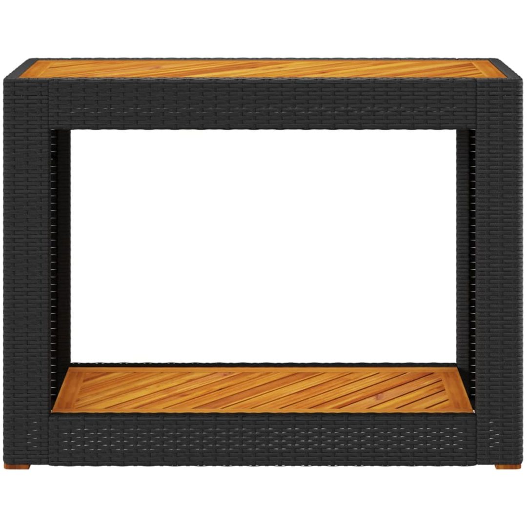 Trädgårdsbord med träskiva svart konstrotting vidaXL 100 x 40 x 75 cm – bild 6