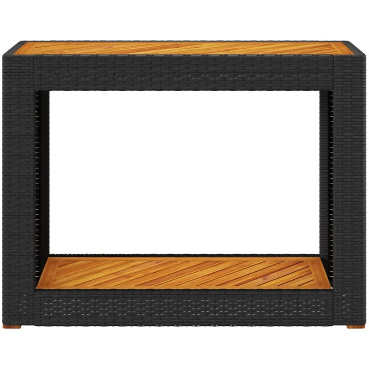 Trädgårdsbord med träskiva svart konstrotting vidaXL 100 x 40 x 75 cm – bild 6