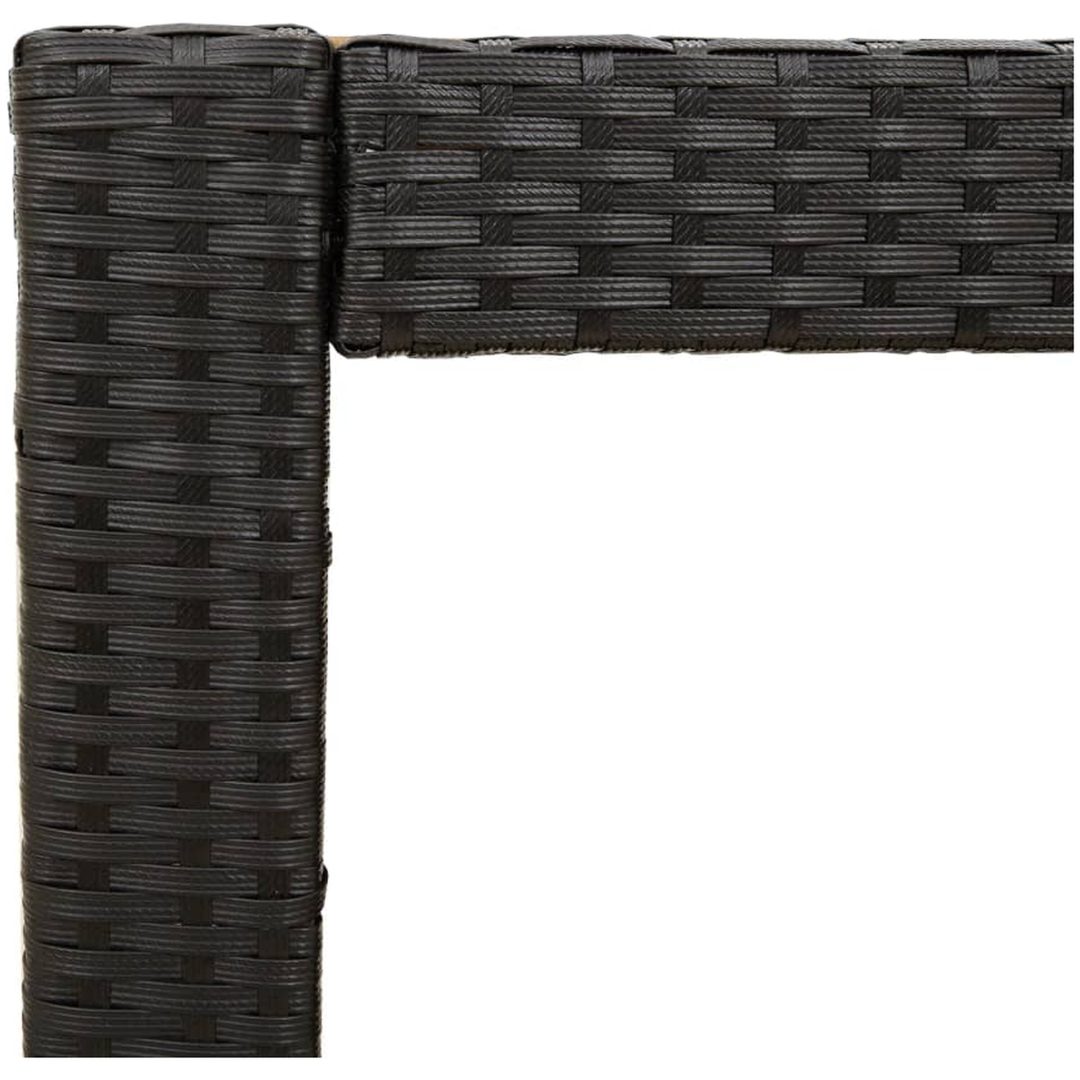 Trädgårdsbord med träskiva svart konstrotting vidaXL 100 x 40 x 75 cm – bild 9