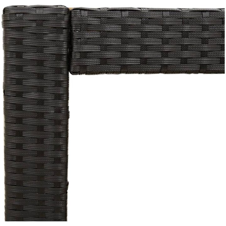 Trädgårdsbord med träskiva svart konstrotting vidaXL 100 x 40 x 75 cm – bild 9