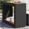 Trädgårdsbord med träskiva svart konstrotting vidaXL 100 x 40 x 75 cm – miniatyr 1