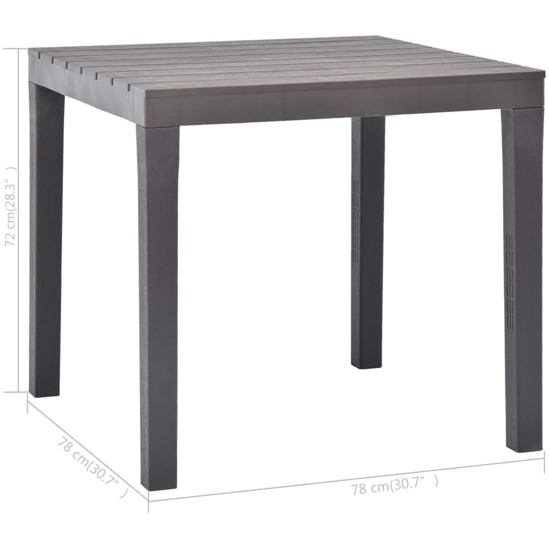 Trädgårdsbord mocca 78x78x72 cm plast vidaXL – bild 5