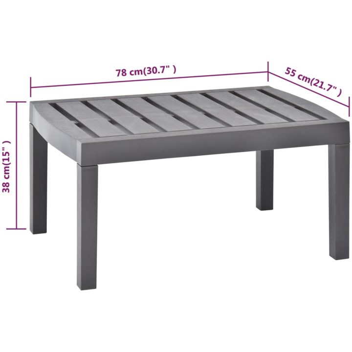 Trädgårdsbord mocka 78x55x38 cm plast vidaXL – bild 5