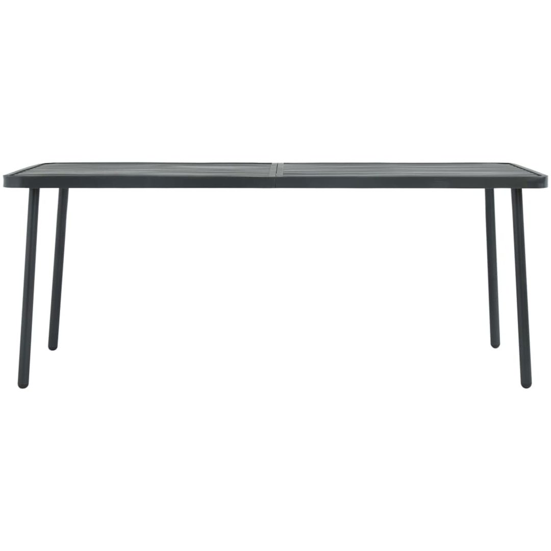 Trädgårdsbord mörkgrå 180x83x72 cm stål vidaXL – bild 2