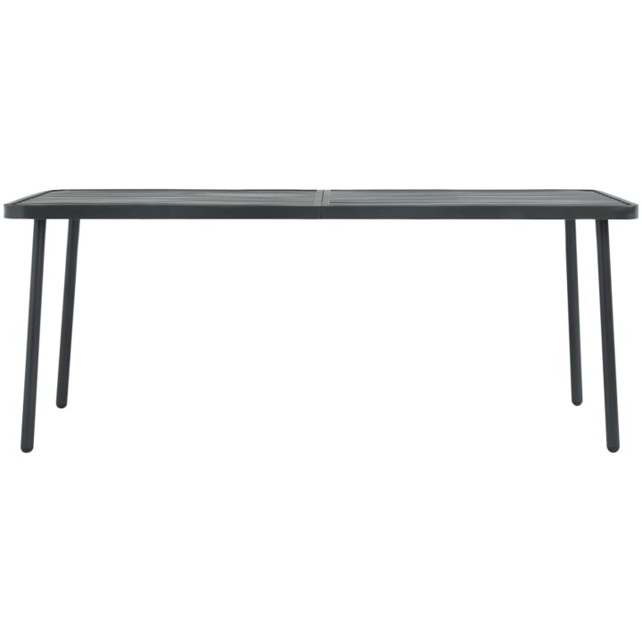 Trädgårdsbord mörkgrå 180x83x72 cm stål vidaXL – bild 2