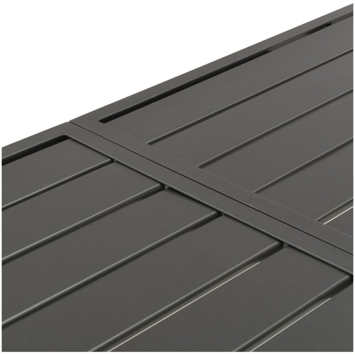Trädgårdsbord mörkgrå 180x83x72 cm stål vidaXL – bild 5