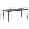 Trädgårdsbord mörkgrå 180x83x72 cm stål vidaXL – miniatyr 6