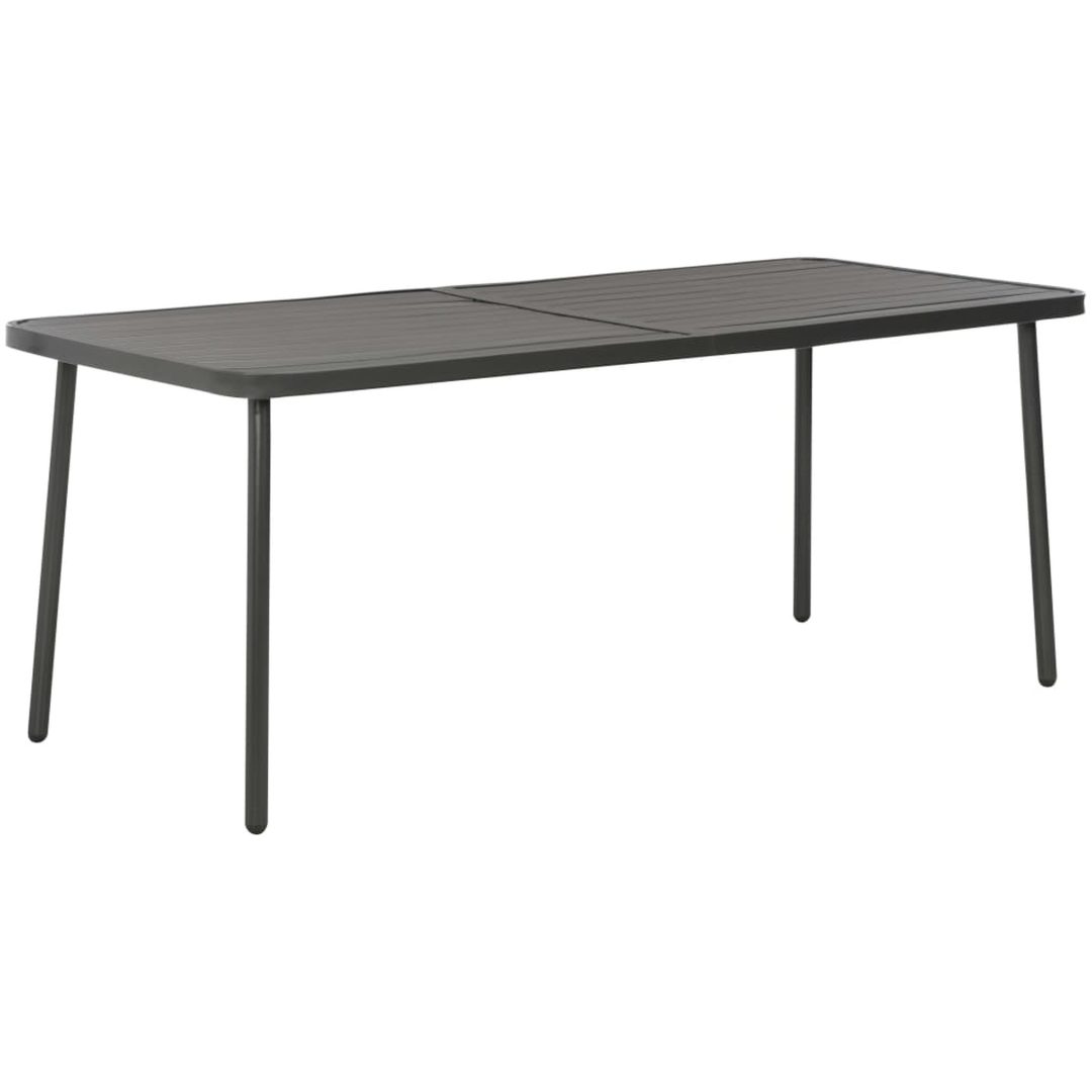 Trädgårdsbord mörkgrå 180x83x72 cm stål vidaXL