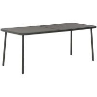 Trädgårdsbord mörkgrå 180x83x72 cm stål vidaXL