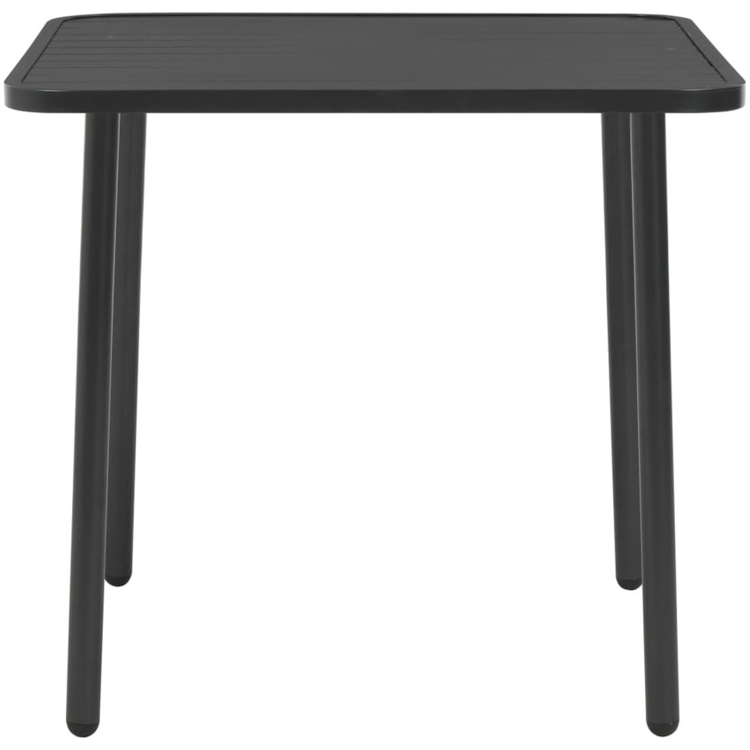 Trädgårdsbord mörkgrå stål vidaXL 80 x 80 x 72 cm – bild 2
