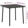 Trädgårdsbord mörkgrå stål vidaXL 80 x 80 x 72 cm – miniatyr 4