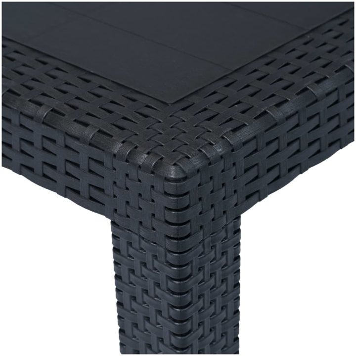 Trädgårdsbord plastrotting antracit vidaXL 79 x 79 x 72 cm – bild 3