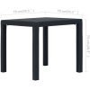 Trädgårdsbord plastrotting antracit vidaXL 79 x 79 x 72 cm – miniatyr 5