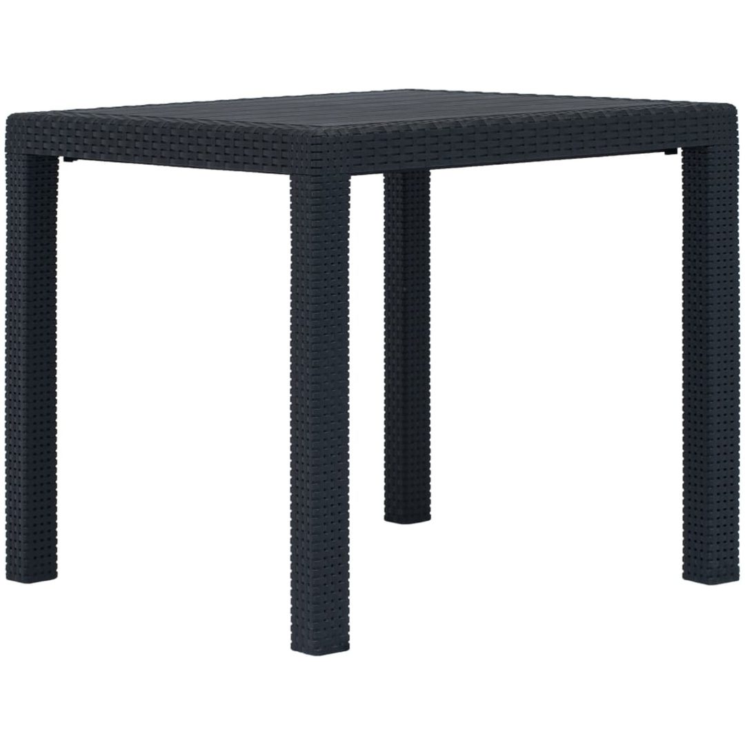 Trädgårdsbord plastrotting antracit vidaXL 79 x 79 x 72 cm