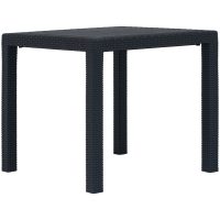 Trädgårdsbord plastrotting antracit vidaXL