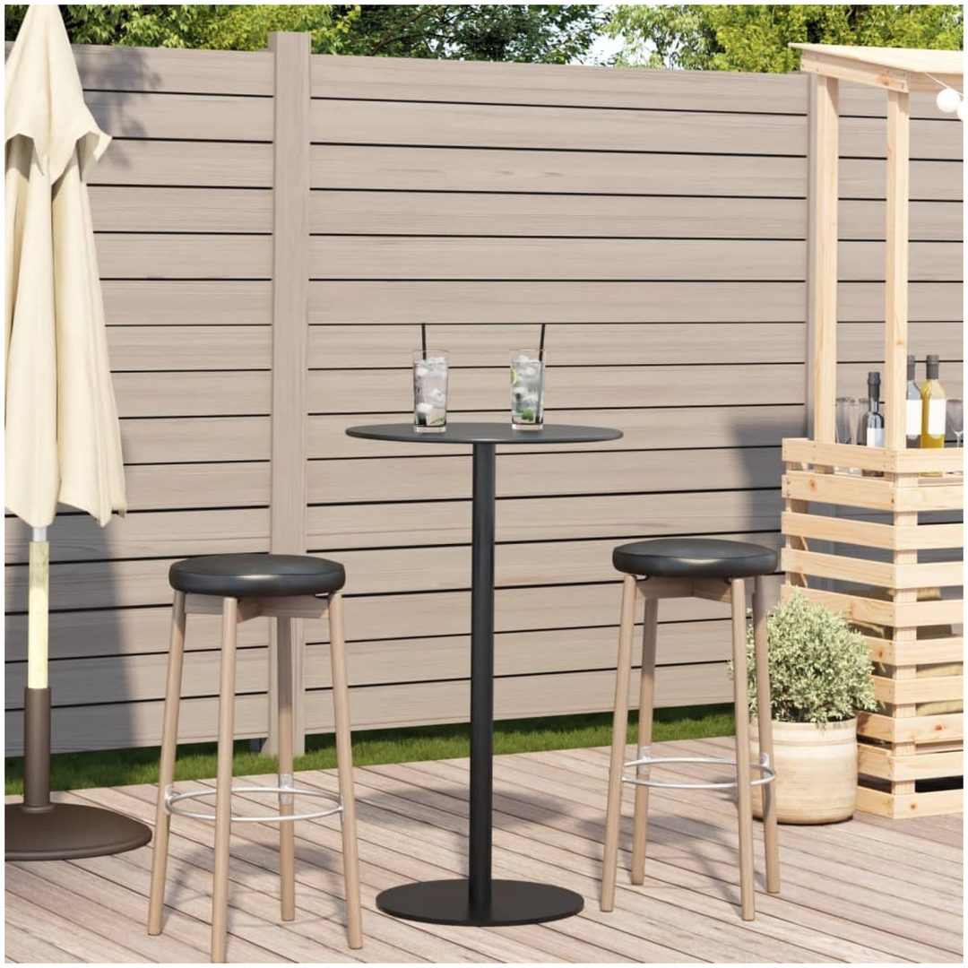 Trädgårdsbord rund svart ⌀60x105 cm stål vidaXL ⌀60 x 105 cm – bild 3