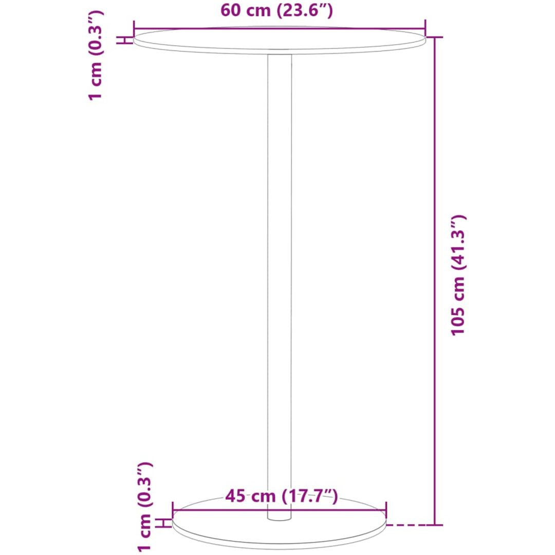 Trädgårdsbord rund svart ⌀60x105 cm stål vidaXL ⌀60 x 105 cm – bild 7