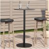 Trädgårdsbord rund svart ⌀60x105 cm stål vidaXL ⌀60 x 105 cm – miniatyr 1