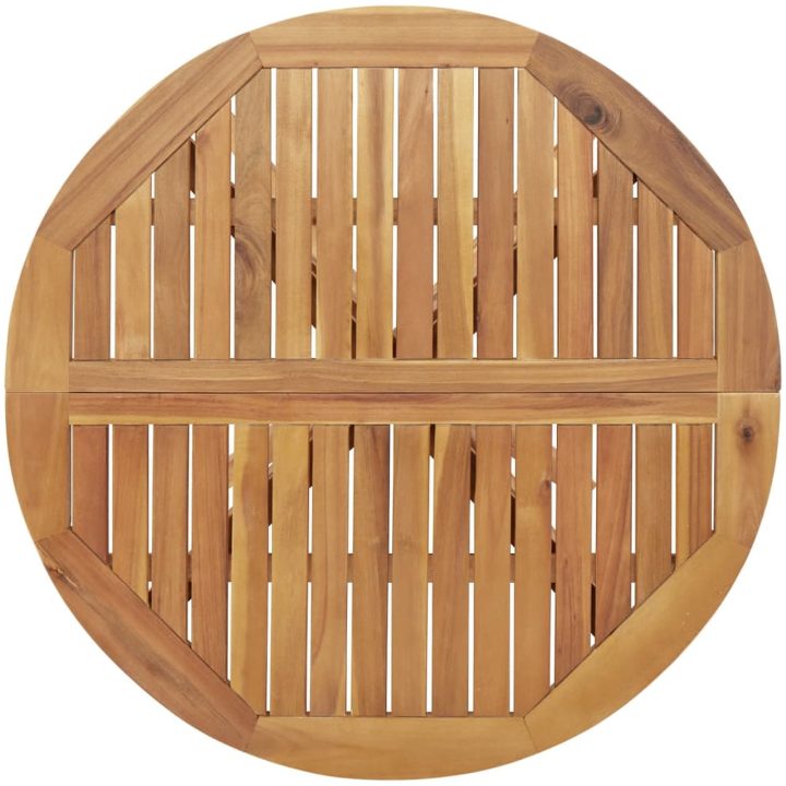 Trädgårdsbord runt massivt akaciaträ vidaXL ⌀85 x 75 cm – bild 6