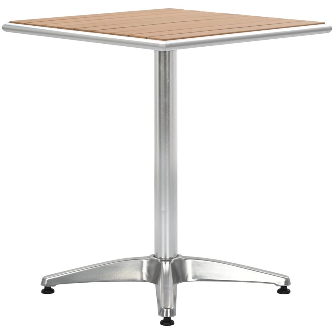 Trädgårdsbord silver 60x60x70 aluminium och WPC vidaXL 60 x 60 x 70 cm(wpc slats) – bild 2