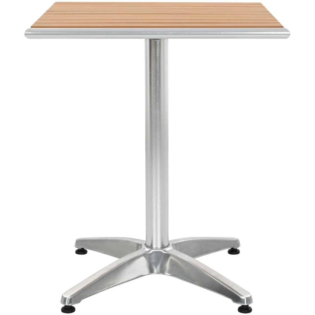 Trädgårdsbord silver 60x60x70 aluminium och WPC vidaXL 60 x 60 x 70 cm(wpc slats) – bild 3