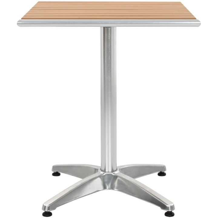 Trädgårdsbord silver 60x60x70 aluminium och WPC vidaXL 60 x 60 x 70 cm(wpc slats) – bild 3