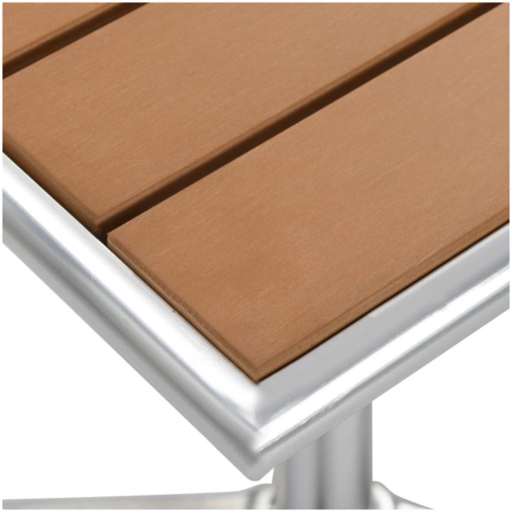 Trädgårdsbord silver 60x60x70 aluminium och WPC vidaXL 60 x 60 x 70 cm(wpc slats) – bild 4